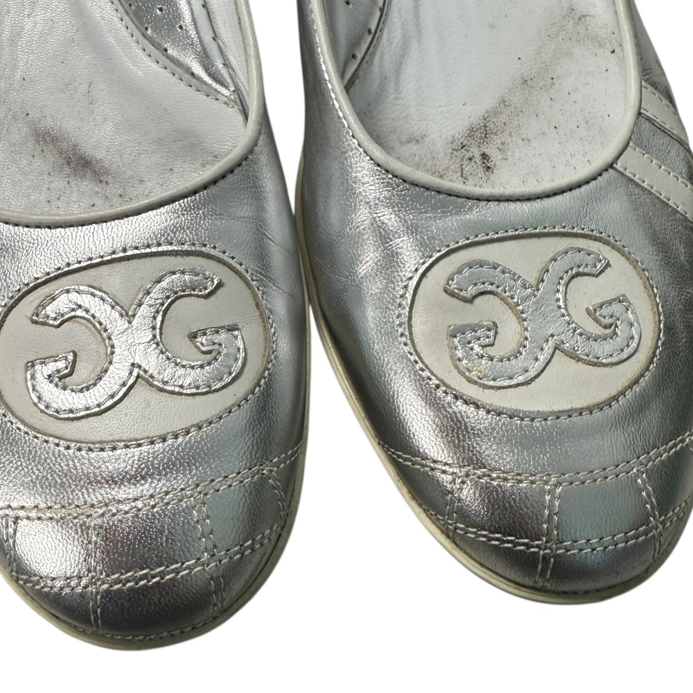 Walter Genuin COCO BALLERINA Leather Ballet Silver Metallic Flats Shoes Italy 10 - Picture 7 of 10